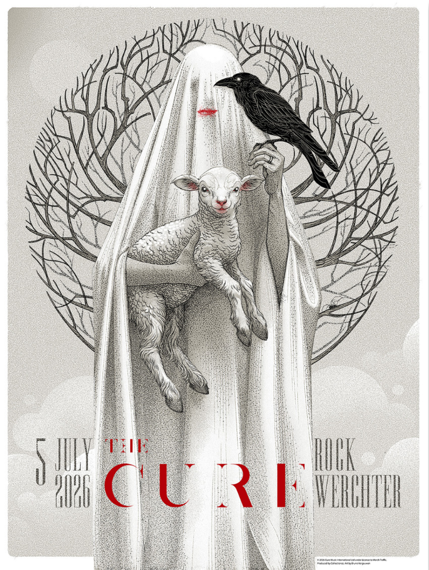 thecure's tweet photo. YOU CAN WATCH THE HEADLINE SET FROM @RockWerchter  LIVE TONIGHT FROM 22:30 (CEST) VIA https://t.co/V2HrCWOsY5

ARTWORK BY BRUNO VERGAUWEN
ORDER AT https://t.co/BYljVoLSTU https://t.co/FPocphQ2OT