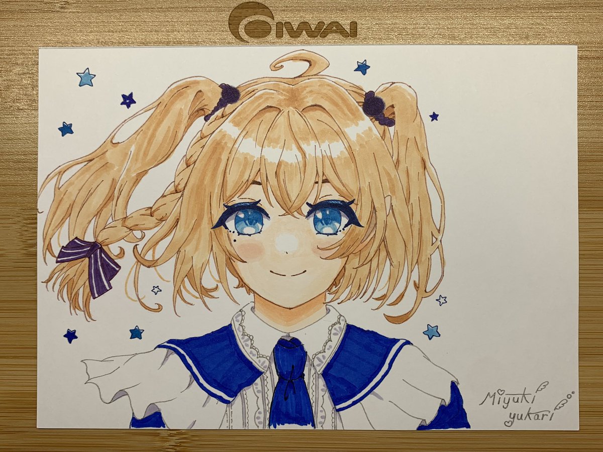 miyuki_yukari's tweet photo. ˚₊‧꒰ა ♱ ໒꒱ ‧₊˚ うちのこ深雪❄みゆき
初アナログ激むずでした
コピックの予備知識無しで塗ったからムラがすごい😇
衣装とか面倒な小物は一部変更省略してます🤣

 #oc https://t.co/RNs5MEMpTz