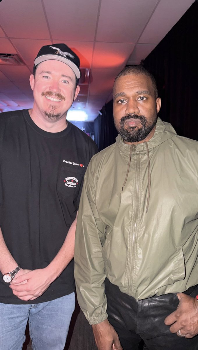 Ovrnundr's tweet photo. Ye with Shane Gillis after his show in San Antonio last night 🌎 https://t.co/dG6P3Tdy7o