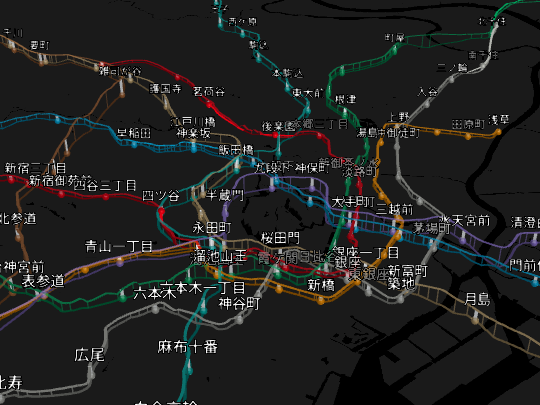madonomori's tweet photo. 【今週の人気記事】東京メトロを3Dマップ化、「東京断面図」が完成 ～地下を縫う路線をさまざまな視点で【6月29日追記】／都営地下鉄4路線を追加、運転士の視点を楽しめる前面展望モード… https://t.co/mtX4pz9qyg https://t.co/l6kGEu9J8z