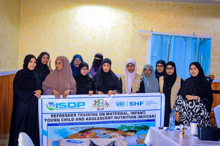 ISDPSomalia's tweet photo. Supported by the @shf_somalia , ISDP delivered a 5-day MIYCAN Refresher Training for frontline health and nutrition workers in Bosaso, strengthening quality nutrition services.

Thanks to the @mohplso, or its continued partnership.

#MIYCAN #Nutrition #CapacityBuilding #Bosaso. https://t.co/QS3NGUaLOm