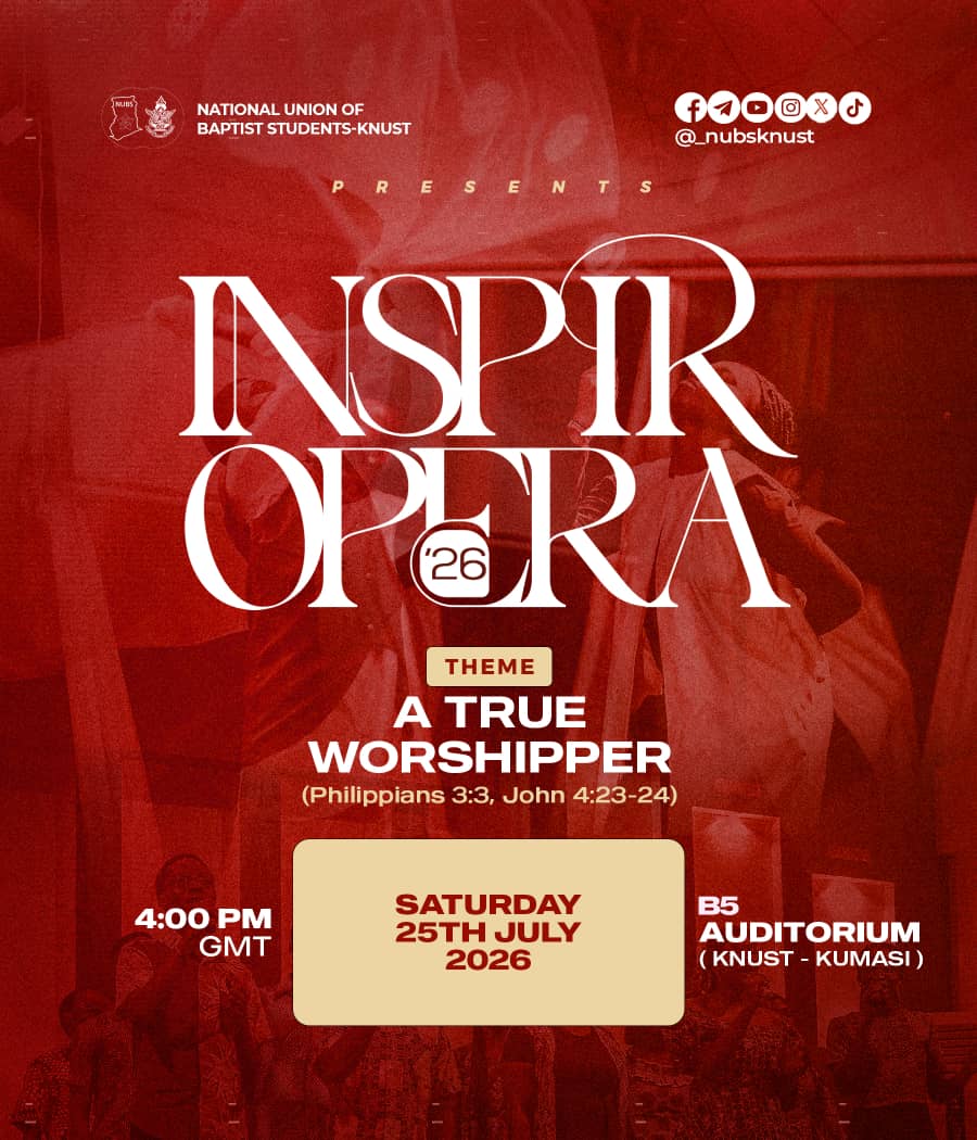 _nubsknust's tweet photo. The date is set😁😁😁
INSPIROPERA '26 IS HERE!🔥

Get ready 🥳, Tell a friend to tell another friend and come give your heartfelt worship to Our Maker👥🙌🛐

#INSPIROPERA26 #ATrueWorshipper #NUBSKNUST #Worship #JesusChrist #KNUST

 *Empowered* ‼️
 *For Action* 💪 https://t.co/5sivqGbc1y