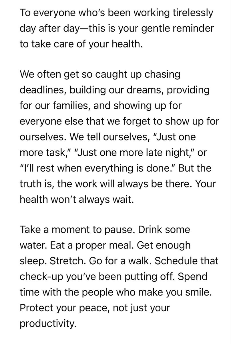 BinibiniDalaga's tweet photo. This is not just for @beabinene and @itswilbertross, but also to all hardworking human beings out there. 

Take care of your health. Success means so much more when you have the strength to enjoy it. 🤍 https://t.co/ClOA0DE3JW