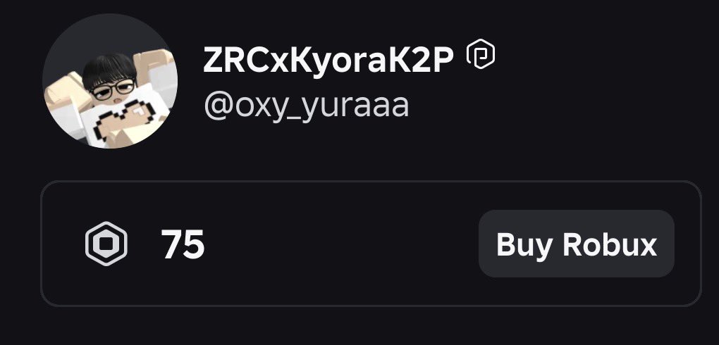 oxyuraaa's tweet photo. robux visendku sisa 75r 10.500 ada yg mwu kah?? https://t.co/VEgrG57qzn