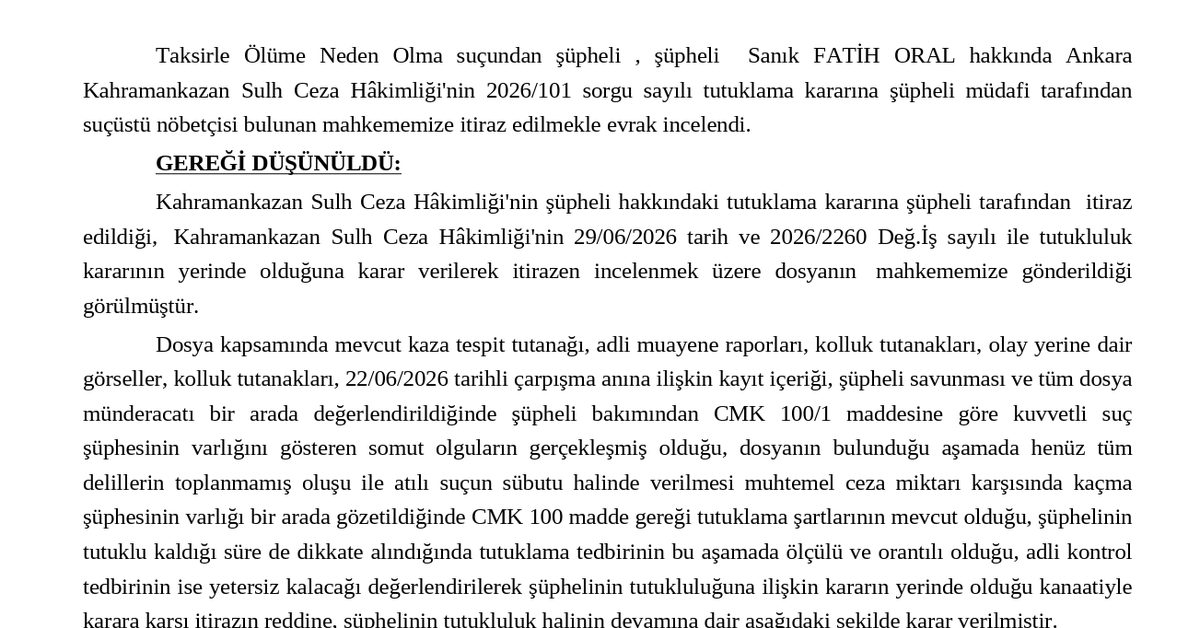 hallederiztamam's tweet photo. Az önce Adalet Bakanlığından arandım. 

Fatih Oral'ın olayın hemen ardından tutuklandığı hatta tutukluğuna itirazın da reddedildiği bilgisi verildi. 

Abdulkadir Polat'ın hesaplarının kapatılması noktasında herhangi resmi bir talebin olmadığı da eklendi. 

O yüzden ilgili paylaşımı sildim. Tutukluğuna itirazın reddedildiği kararı da ekliyorum.  #AlperYusufPolataAdalet