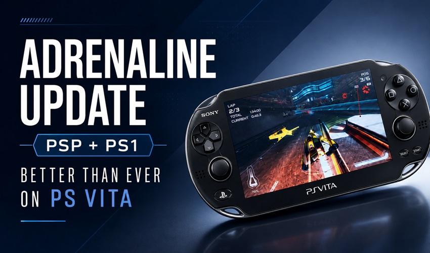 AmigamagazineGA's tweet photo. Adrenaline update makes PSP and PS1 gaming on PS Vita feel sharper, smoother and easier to manage, with new filters, better ISO support, plugin upgrades and key compatibility fixes. #PSVita #PSP #PS1  https://t.co/0tN3fPfq66 https://t.co/VQOQrHxGPe