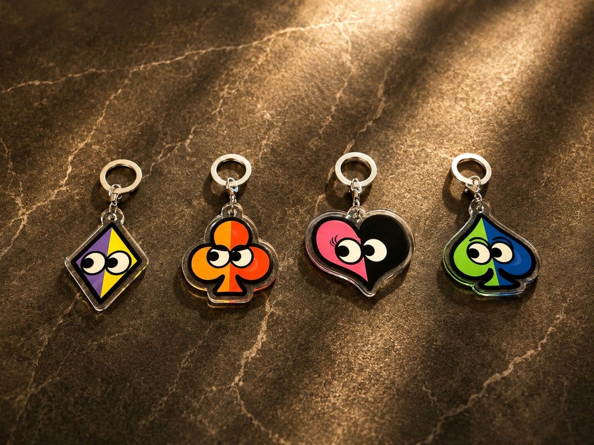 i_love_poker__'s tweet photo. 🛍️💖 らぶぽグッズ販売中 💖🛍️

会場でしか手に入らない✨
らぶぽオリジナルグッズを販売中🎁

━━━━━━━━━━━━━━━

🎮 らぶぽキャラクター
🃏 ポーカーチップデザイン
（実際に大会で使用しているチップをモチーフ✨）

どちらも…
✨ キーホルダー
✨ アンブレラマーカー

をご用意しています💖

━━━━━━━━━━━━━━━

お気に入りのキャラクターと一緒にお出かけ💞
大会の思い出を、ぜひお持ち帰りください✨

ご来場の際は、
ぜひ物販コーナーへお立ち寄りください👀🎁

#らぶぽ #ポーカーをもっと好きになる