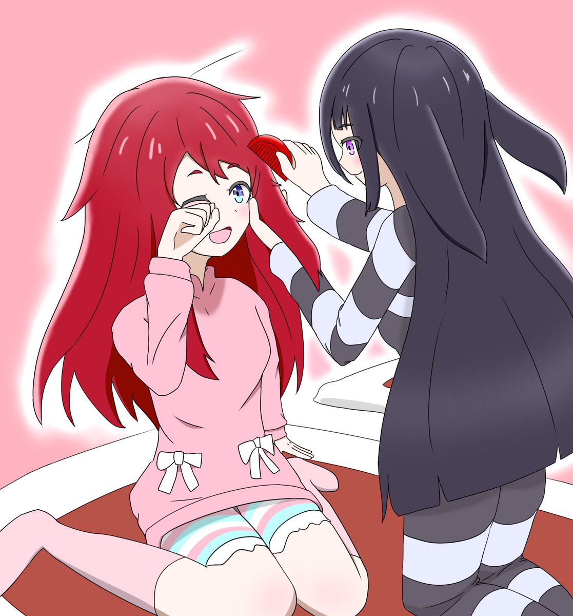 sorali1478's tweet photo. さくらとたえちゃんの頃にしてもらったお世話をお返しするたえさんを描きました(存在しない記憶) https://t.co/vvrqQpkUay