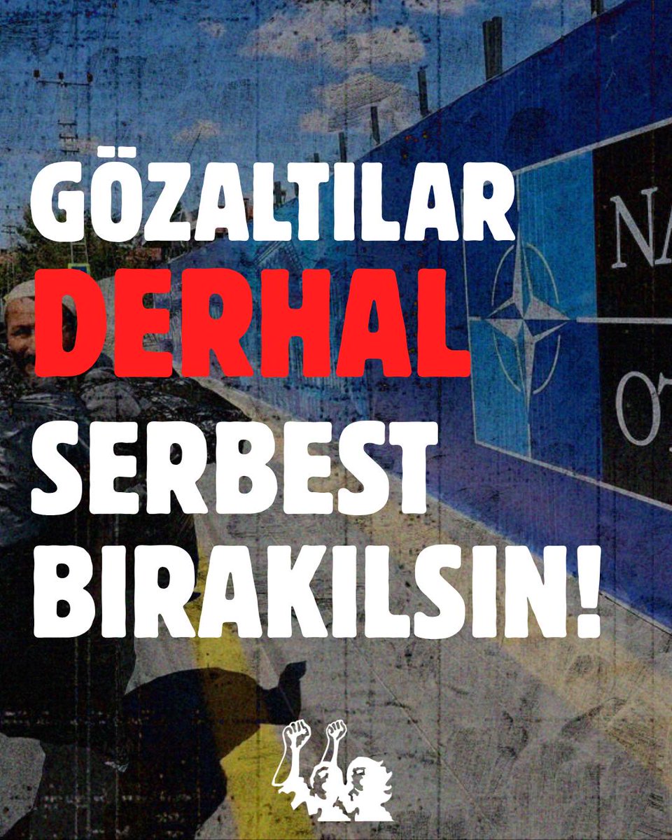 _emekgencligi_'s tweet photo. GÖZALTILAR DERHAL SERBEST BIRAKILSIN!

Savaş örgütü NATO'nun düzenlemek istediği zirve öncesi saray iktidarı ülkeyi emperyalistler için dikensiz gül bahçesine çevirmeye çalışıyor! Aralarında yoldaşlarımızın da olduğu akademisyenlerin, gençlerin, gazetecilerin evleri basılıyor, darbedilerek gözaltına alınıyor!

NATO'nun işlediği suçların üstünü örtmek isteyen ve toplumsal öfkeyi bastırmak isteyenler, yeni suçlar işlemeye devam ediyor! Emperyalistlerin suç ortaklığını ve iş birlikçiliğini yapan saray rejiminin bu çürümüş düzenini, mücadelemizle yıkacağız!

Geleceğimizi, haklarımızı, topraklarımızı talan etmek isteyenlere, kârına kâr katmak için masumları katledenlere karşı birliğimizi büyütmeye, sesimizi yükseltmeye devam edeceğiz!

Gözaltılar derhal serbest bırakılsın! Emperyalistlere ve iş birlikçilerine karşı mücadeleye!