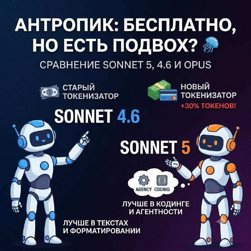 Logitscrew's tweet photo. Anthropic rolled Sonnet 5 out as default across plans. API pricing drops until end of August, then matches Sonnet 4.6 rates—but new tokenizer inflates token usage ~30%, so actual API costs may rise.…

📢 https://t.co/hweGybgX4T https://t.co/MO4mBICJBh
