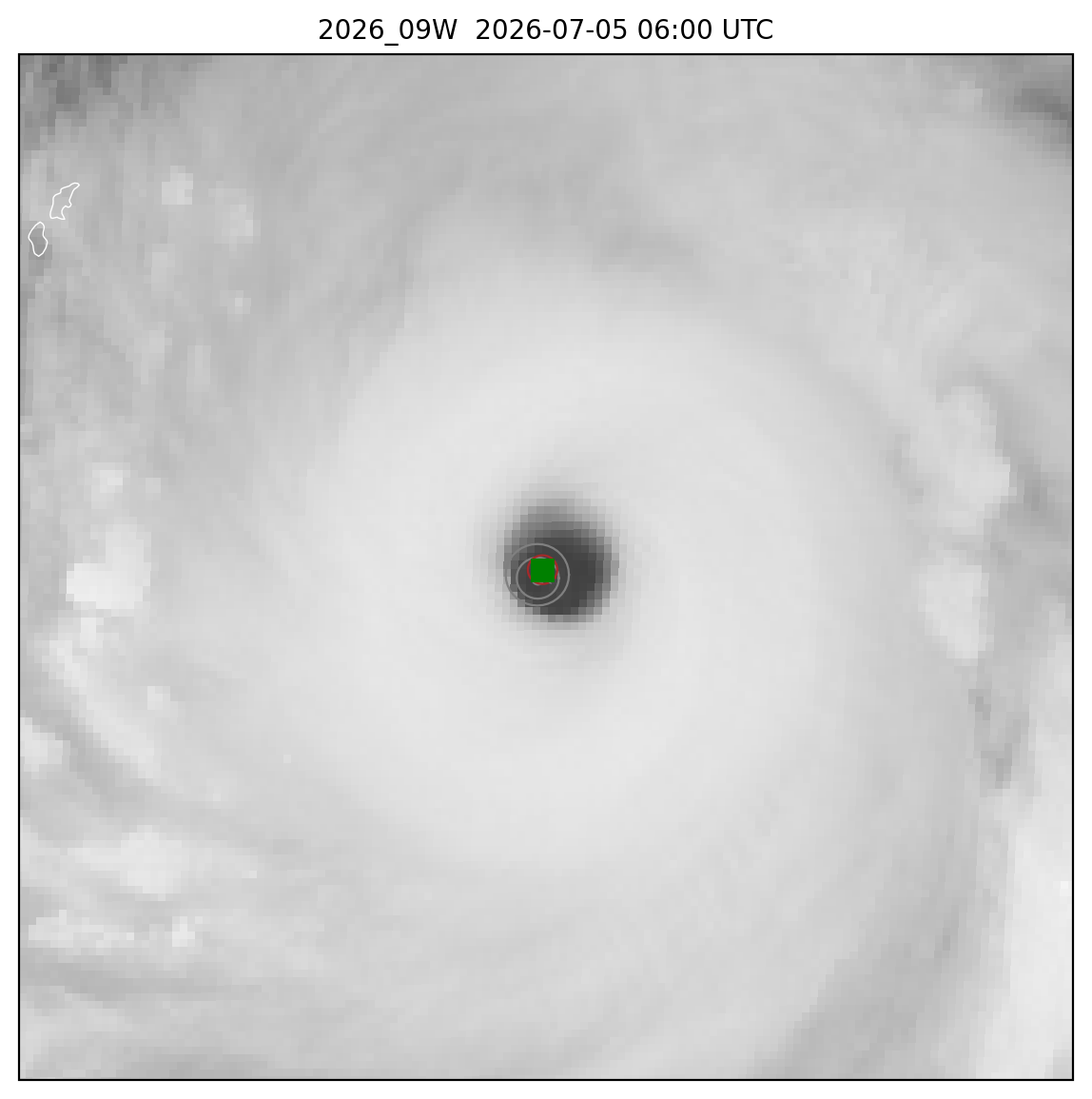 ClimaMgta's tweet photo. El diámetro del ojo del súper tifón BAVI este domingo 05 de julio de 2026 es de 44,4 km. Impresionante! https://t.co/OT3WlIUUjt