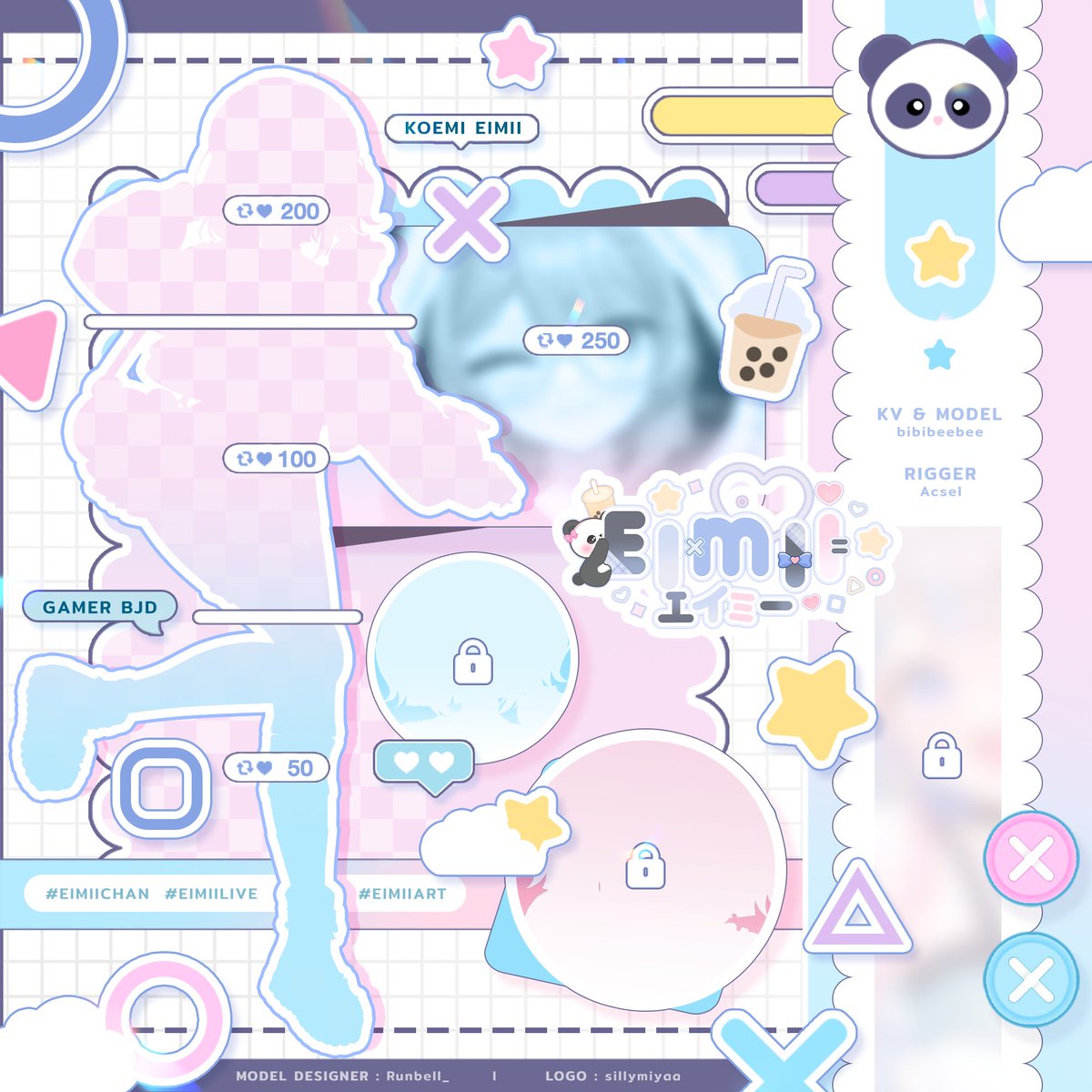 Eimiichan__'s tweet photo. 【MODEL REVEAL🧋🐼】

A Gamer BJD Vtuber who loves bubble tea is about to arrive!
ตุ๊กตาที่ชอบกินชานมไข่มุกคนนี้กำลังจะมาหาทุกคนแล้วนะ!

Model: @bibixart
Rig: @acseldwarf
Design: @runbell_

🤍+🔄to unlock me
เอมิอยากเจอทุกคนแน้วว ช่วยพาเอมิออกไปหาแพนด้ากันหน่อยได้มั้ยคะ?

#Eimiichan #Vtuber #VtuberTH #ModelReveal #VtuberUprising