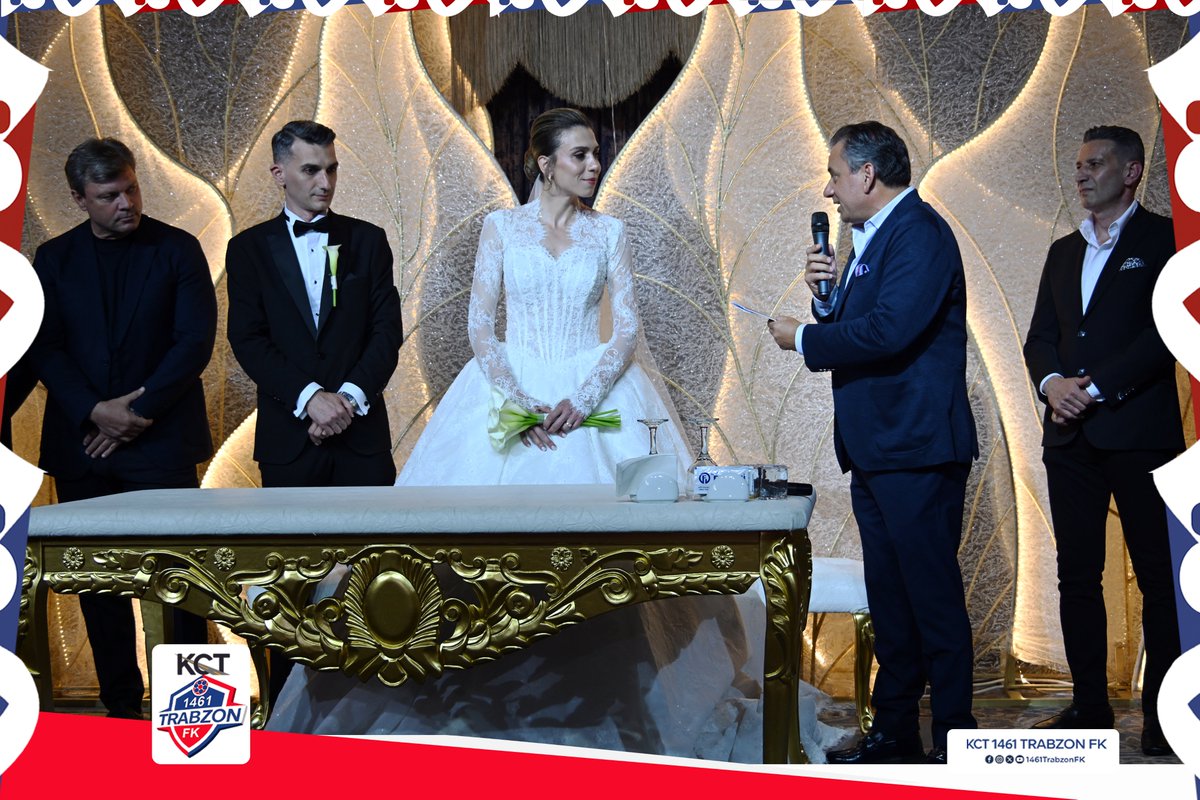 1461trabzonfk's tweet photo. Bir Ömür Boyu Mutluluklar Dileriz

KCT 1461 Trabzon FK Sportif Direktörümüz Onur Çebi, hayatını Hatice Şabanoğlu ile birleştirdi. Genç çiftin görkemli düğün törenindeki nikah şahitliklerini; KCT 1461 Trabzon FK Başkanımız Celil Hekimoğlu, Türkiye Boks Federasyonu Başkanı Suat Hekimoğlu, Teknik Direktör Ertuğrul Sağlam ve yakın arkadaşları yaptı. KCT 1461 Trabzon FK ailesi olarak genç çiftimize bir ömür boyu mutluluklar dileriz…