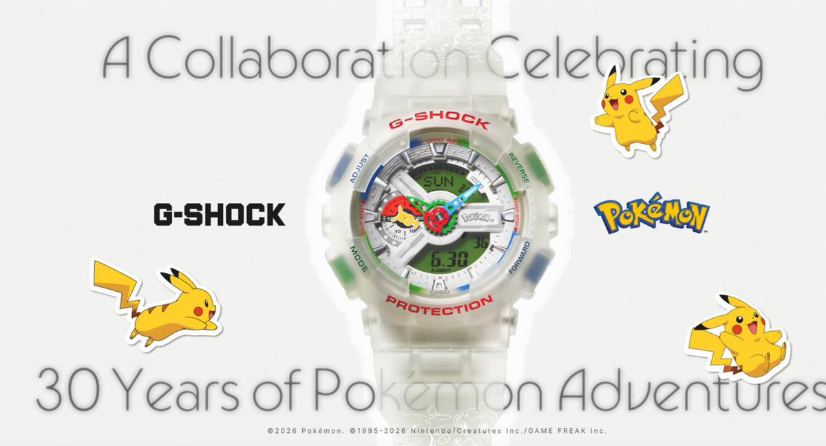 sedokoX's tweet photo. 3万が13万円に高騰中😱💸
G-SHOCK ×ポケモン30周年『GA-110PKM-7AJR』抽選販売まとめ🎯

✅価格：33,000円‼️
➡️相場：約130,000円

《オンライン抽選》
① CASIOオンライン 〆7/6 12時
https://t.co/Ya3RAcmbyZ
② THREEC 7/8 10時〜7/10 10時
https://t.co/88uXFRXQbY
③ 大西時計店 〆7/10 18時
https://t.co/LLoLW4v1Ou
④ YANOオンライン 〆7/12
https://t.co/fA22NYspBh
⑤ CAR and DRIVER 〆7/13 16時
https://t.co/byXq4LYLX0
⑥ ムラサキスポーツオンライン 〆7/17 9時
https://t.co/h1PUnmjUG1

《店舗抽選》
① TiCTAC 店舗 〆7/12
https://t.co/cM6QmgRzqe
② ビックカメラ各店舗 〆7/5
・名古屋JRゲートタワー(愛知)
https://t.co/jYO7s87KUA
・名古屋駅西店(愛知)
https://t.co/WVH7HYl0Wy
・天神2号館(福岡)
https://t.co/e21K5d45UD
・広島駅前店(広島)
https://t.co/kAmiCScpiw

🔻Yahooショッピング《PR》
https://t.co/xZi8ZhyL9R
🔻メルカリ《PR》
https://t.co/kQvkzt35DU

最後まで見てくれてありがとう♪
いいね＆リポストもよろしくお願いします☺️✨