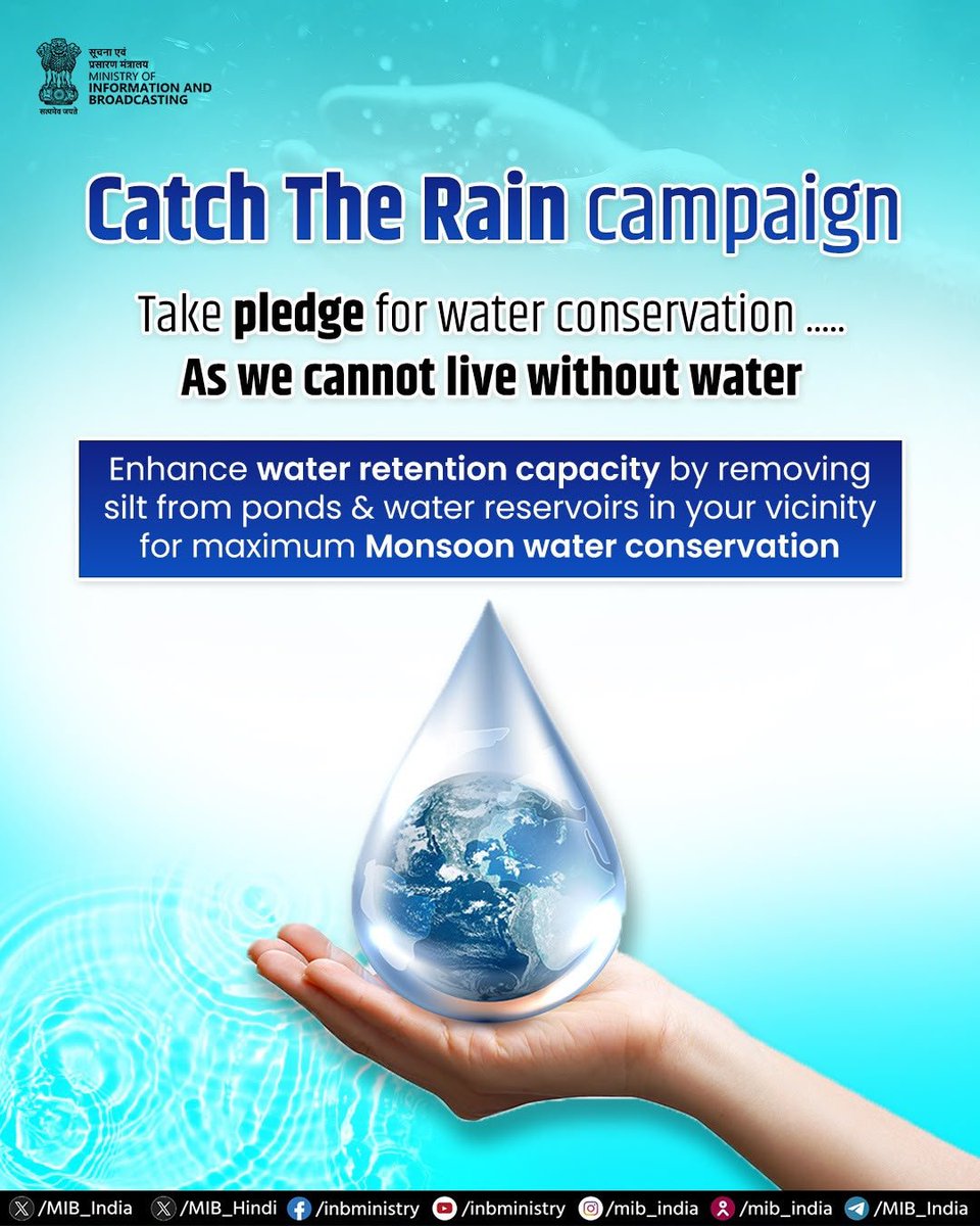 sumitsan95's tweet photo. The monsoon gives us an opportunity every single year.
Instead of watching rain disappear into drains, let's store it wisely.
Water saved today is security for tomorrow. #CatchTheRain

https://t.co/FiqdkWpJWz