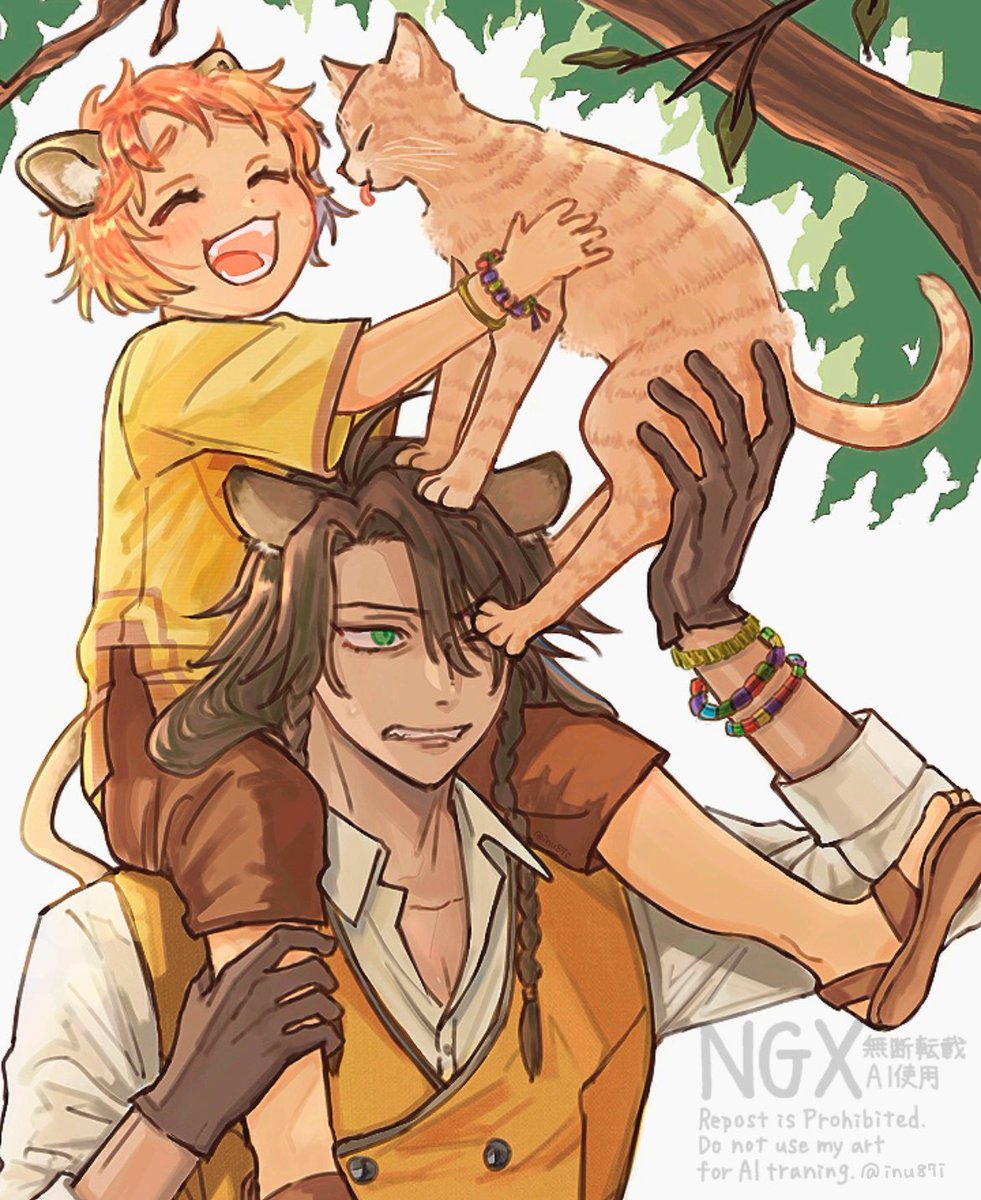 inu87i's tweet photo. 2章サバナコミカライズみました🧶🦁
チェカくんとレオナおじたん...愛 https://t.co/pD7XKkV8dd