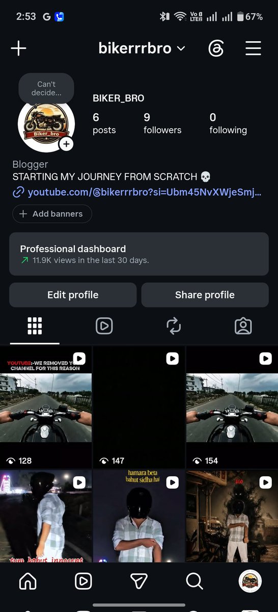 bikerrrbro's tweet photo. Hello @instagram @Meta
I create original bike content with my own edits and follow Instagram's Community Guidelines. However, every Reel I upload consistently stops at around 120–140 views and does not reach a wider audience, regardless of the content quality or posting time. https://t.co/eBwFWBiddF