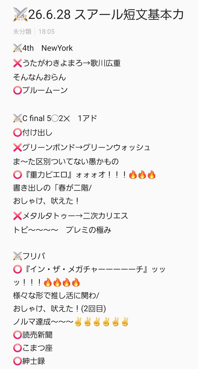 Ff11Guysama's tweet photo. ⚔️26.6.28 スアール短文基本カップ⚔️
C決勝真っ先に飛ぶ失態！悔しい〜〜
渡り手と囲い手のスラッシュ研究甘かったり、日々の愚かさの積み重ねやね
反省！
とりあえず『重力ピエロ』と『イン・ザ・メガチャーチ』吠えれたのでヨシ！🔥🔥🔥
またよろしくです！
#スアール大阪
#スアール短文基本カップ https://t.co/kBjAZZqKZl
