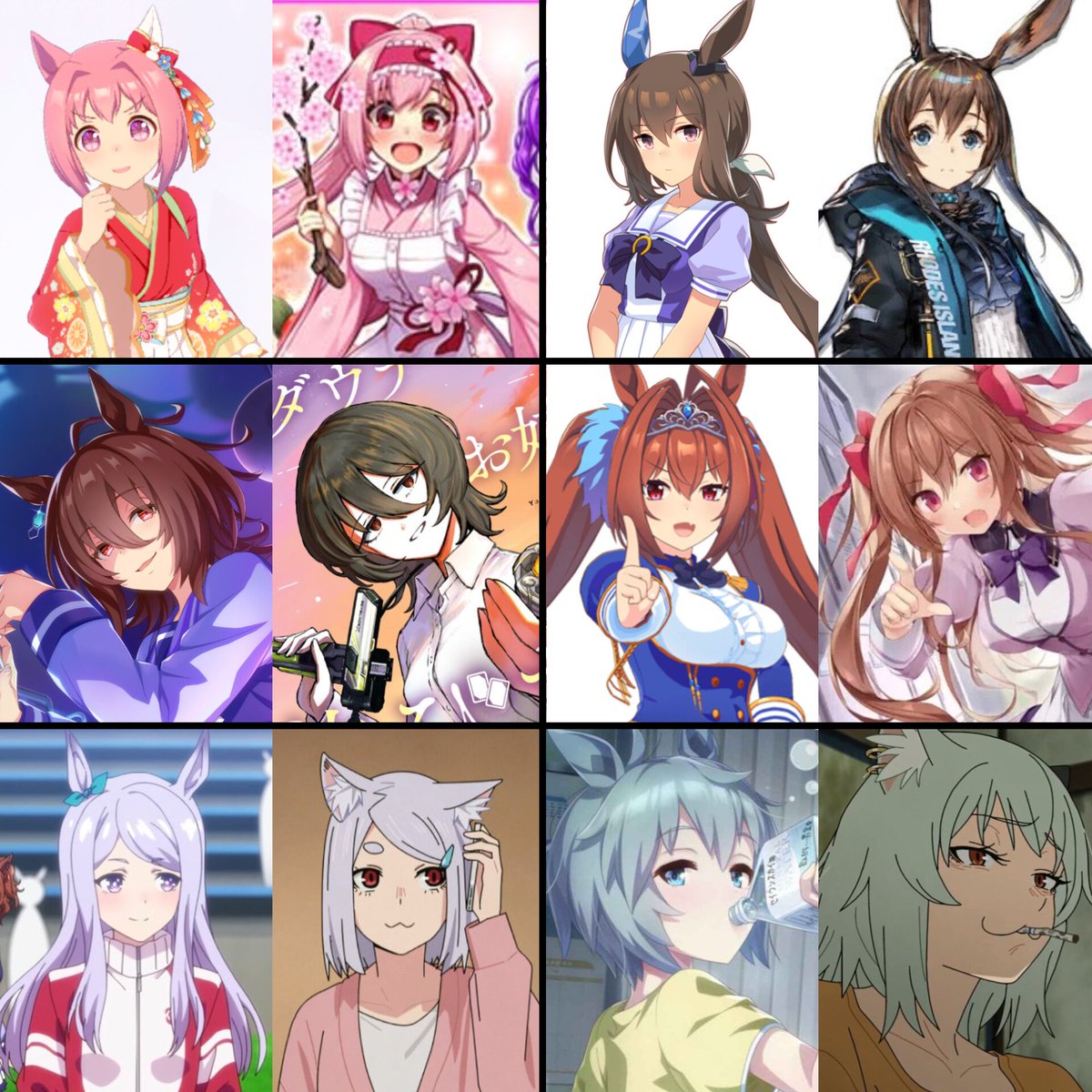 mokaore_uma's tweet photo. ウマ娘にそっくりなキャラでもまとめるか https://t.co/uuXtb70T4y