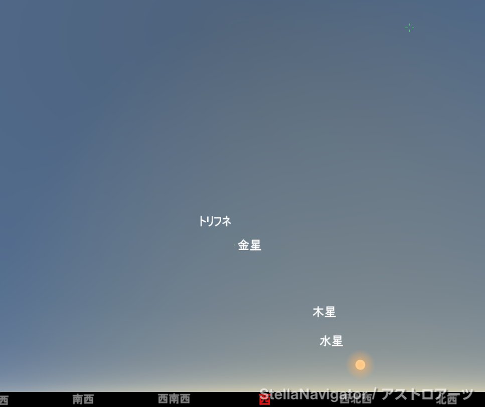 localgroupjp's tweet photo. トリフネはいま金星の左上ぐらい
だいたい0.6天文単位ぐらいの距離。案外近くにいます。地球軌道より内側。地球を追いかける位置ですかね。 https://t.co/spFBZZjxQj