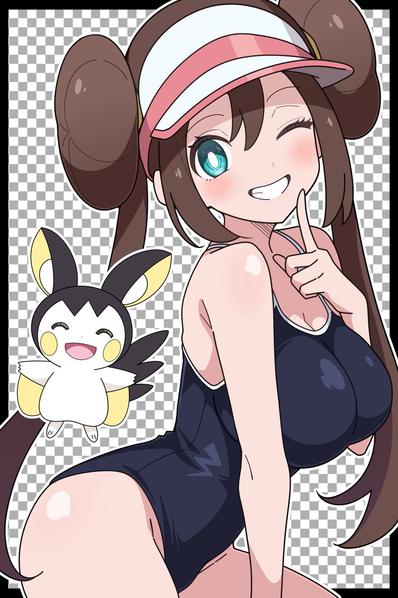 OdoruKaminoke's tweet photo. スク水メイちゃん＆エモンガ
#ポケモン #pokemon https://t.co/KYB9rtQgoh