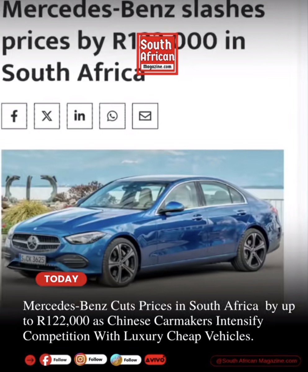 TheOGPurist_'s tweet photo. Imagine telling someone 10 years ago that German car brands would be forced to drop their prices because of Chinese competition. They would’ve laughed at you😭😭 https://t.co/1iNQPnU1Tm