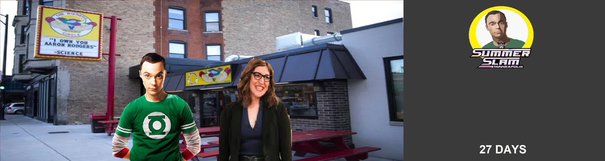 josh9180185266's tweet photo. #SheldonCooper and #AmyFarrahFowler are eating hot dogs at the Wiener Circle in Chicago, IL.  #RoadToSummerSlam https://t.co/frheFPU9qF
