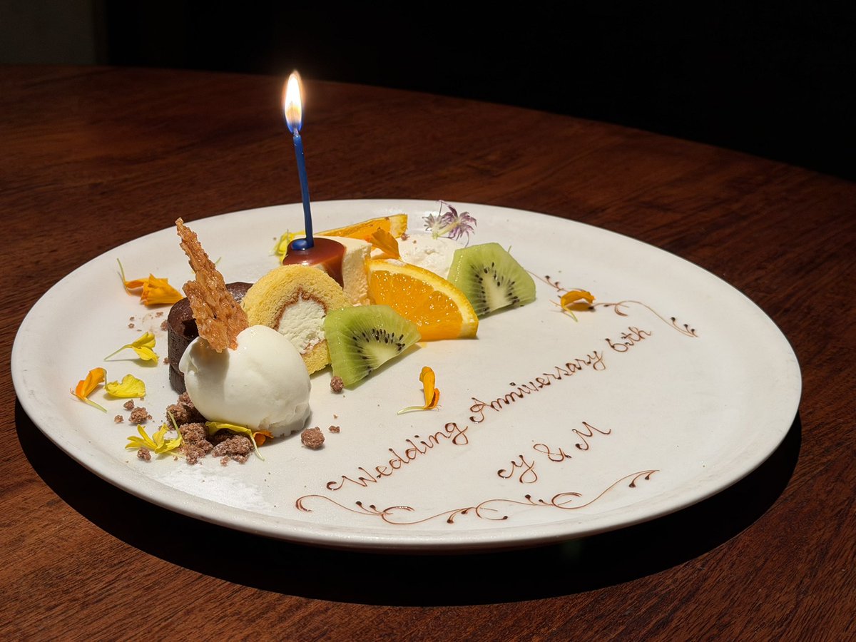 A_10_'s tweet photo. 去年はおバカな怪我して楽しみ尽くせなかったので
今年はリベンジ！
6周年な記念日そしてよろしく7年目
かっこマイナス2日😆

美味しいし雰囲気もすごく良くて
とっても優雅な気持ちになれるお店
舌も心も楽しんできました〜 https://t.co/HU3x2xsoO6