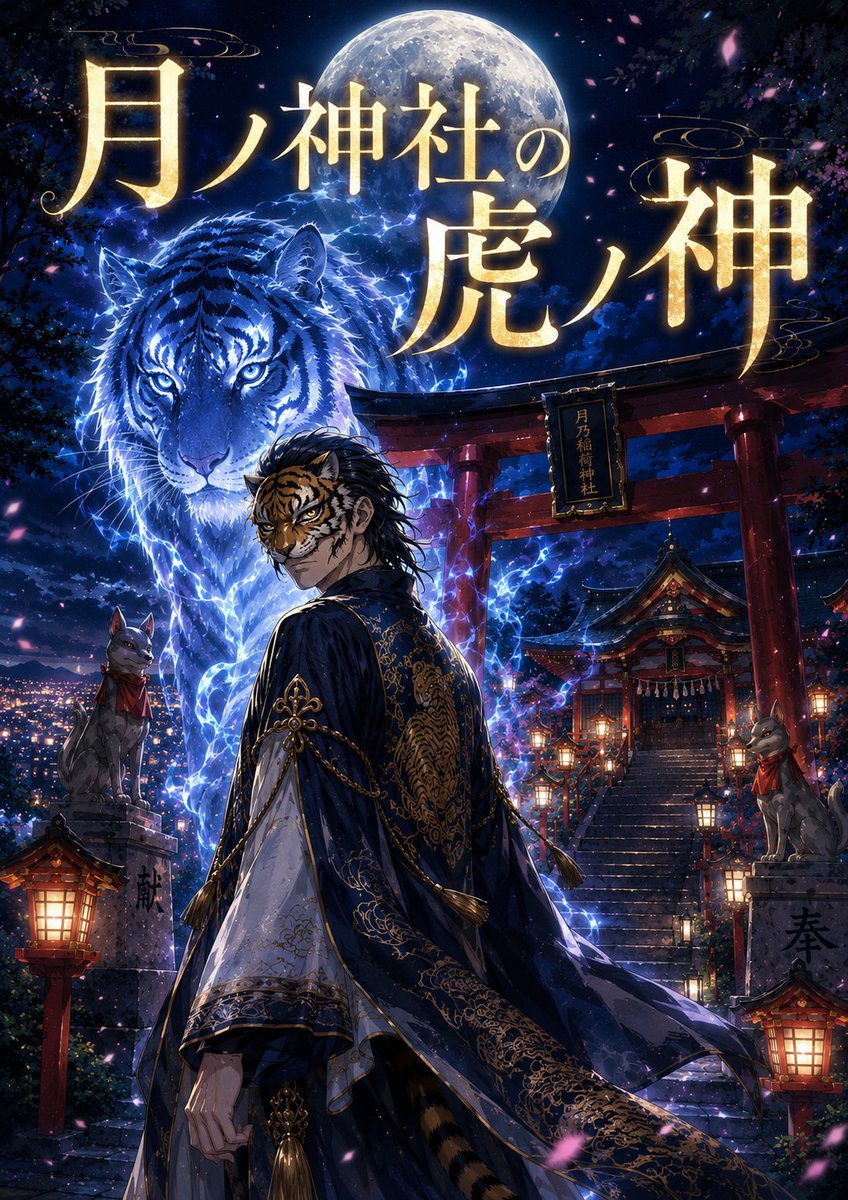 TukiTora_8's tweet photo. 執筆しようと準備してる作品
『月ノ神社の虎ノ神』
のイメージ画面の一つをどうぞ
_(._.)_
＃創作 ＃AIイラスト ＃AI https://t.co/8smlWqd2O4
