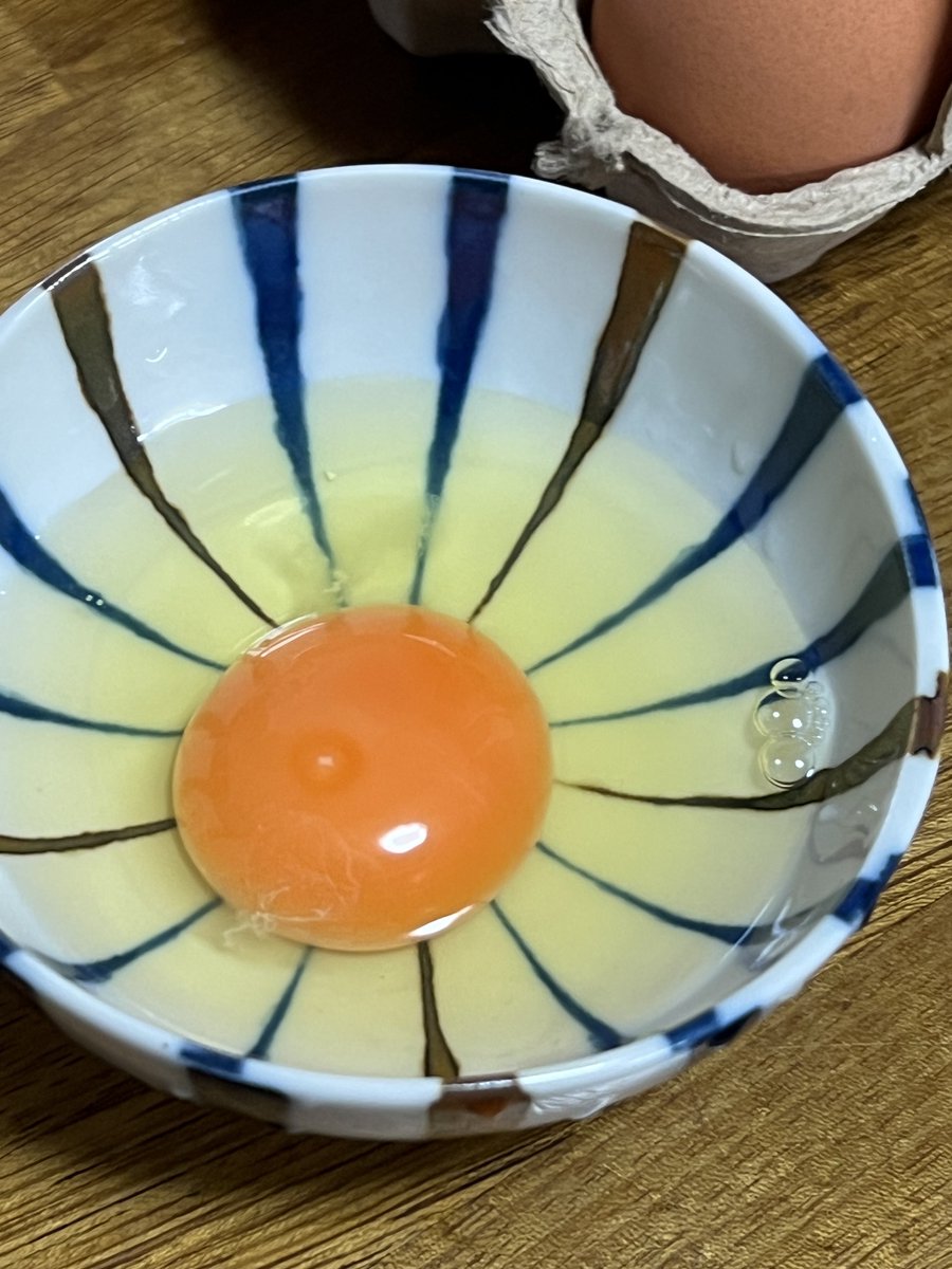 TAT0810's tweet photo. 三島のちょっと良い卵で卵かけご飯
黄身が濃くてうっめぇ https://t.co/tM2TKFd472