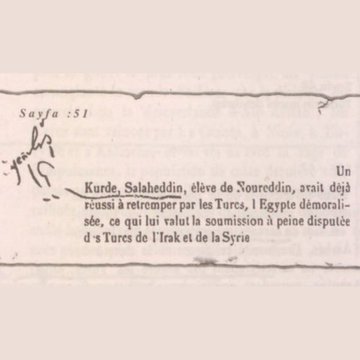 TurkcuPaylasim's tweet photo. Başbuğ Atatürk'ün, Selahattin Eyyubi'den “kürt” diye söz edilen bir kitaba “yanlış” diyerek not düştüğü ortaya çıktı. https://t.co/kVGFdF5zCe