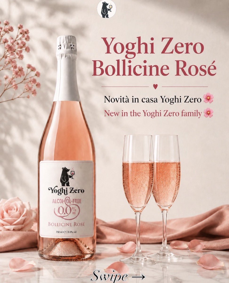 YoghiZero's tweet photo. ✨ Every great meal deserves the perfect toast.
Whether it's pasta, risotto, or antipasti, Yoghi Zero Bollicine Rosé 0.0% is made to elevate every moment with elegant bubbles, fresh fruit aromas, and a crisp finish.
🥂 0.0% Alcohol
🌱 Vegan
❄️ Best served at 4–6°C https://t.co/jDJdXy2Z5b