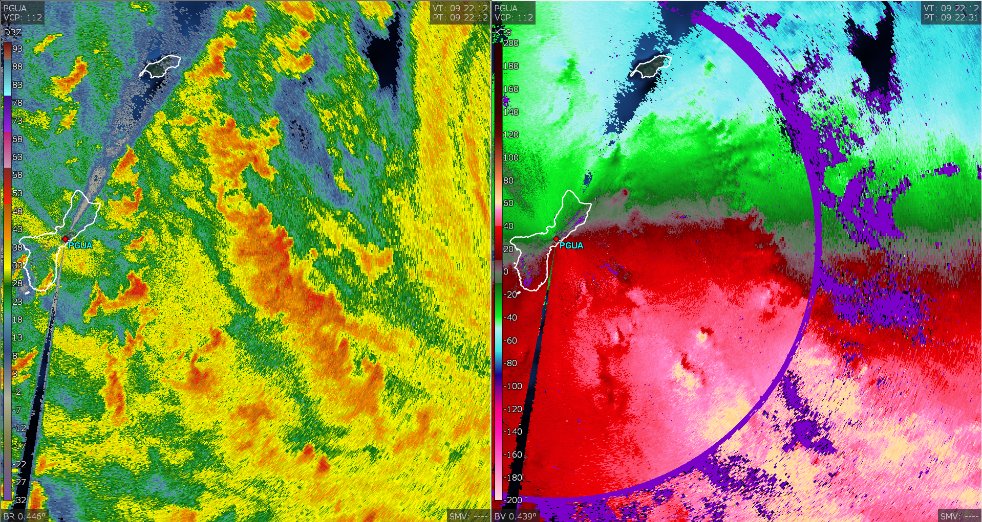 Sekai_WX's tweet photo. Super Typhoon Bavi is doing something extremely rare.

Usually, in the NHEM, tornadic supercells form NE or E of a TC's center.

However, several supercells are currently ongoing W and SW of Bavi's center. 

I've never seen one form SW of an NHEM TC before, let alone 10+ of them. https://t.co/6c2So842UJ