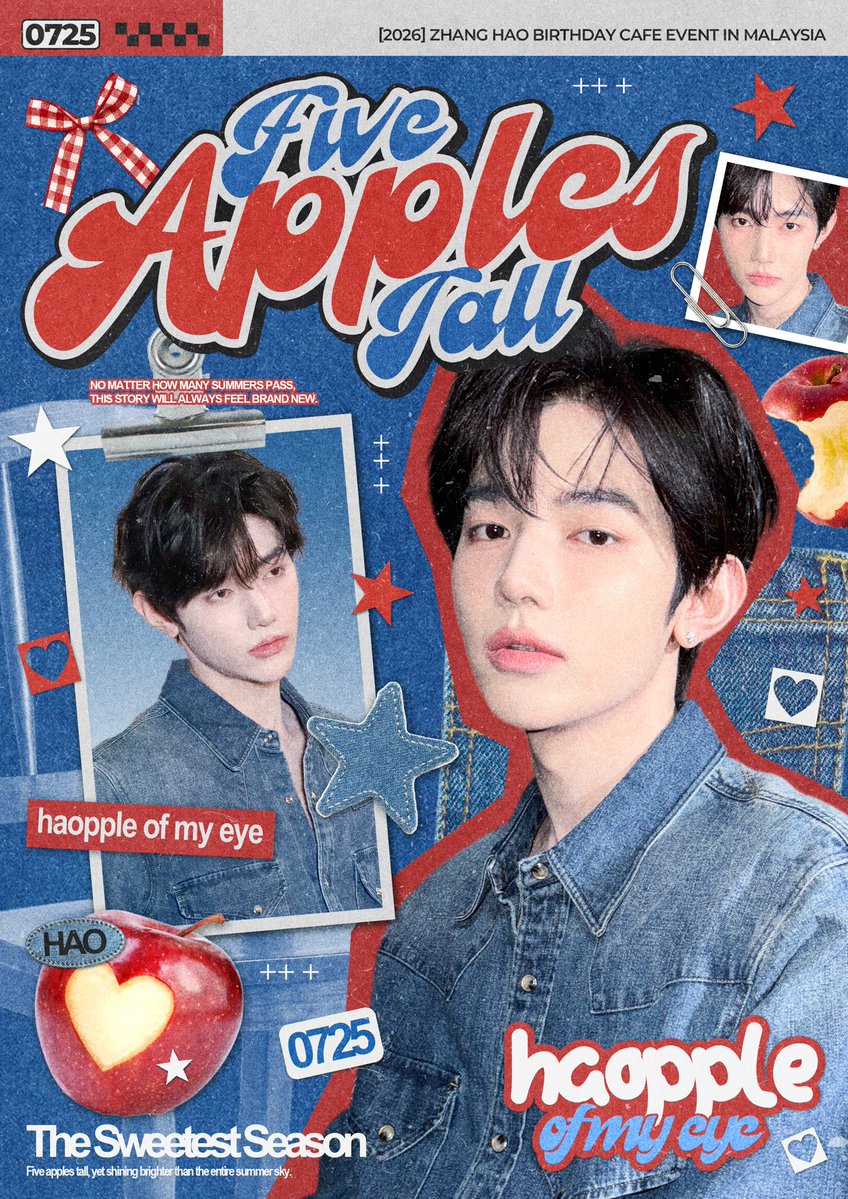 ZHANGHAO_MY's tweet photo. 𝙕𝙝𝙖𝙣𝙜 𝙃𝙖𝙤 26𝙩𝙝 𝘽𝙞𝙧𝙩𝙝𝙙𝙖𝙮: 𝙁𝙞𝙫𝙚 𝘼𝙥𝙥𝙡𝙚𝙨 𝙏𝙖𝙡𝙡 🍎 

📍 Silverfox, Kuala Lumpur
📆 25th July 2026
🕰️ 12:00PM - 5:00PM 

𝘴𝘦𝘦 𝘺𝘰𝘶 𝘵𝘩𝘦𝘳𝘦.ᐟ 

#HaoppleSeason #ZHANGHAO #장하오 #章昊 #ジャンハオ https://t.co/pd4xZDtGqX