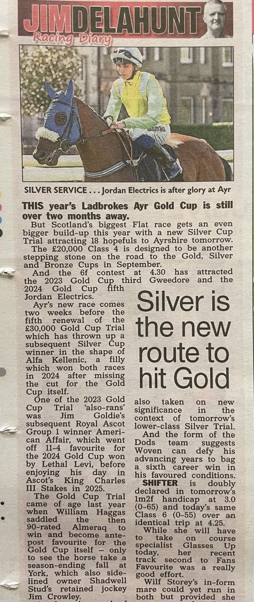 ayrracecourse's tweet photo. First running of our new @Ladbrokes Get More With Racing Bet Builder Ayr Silver Cup Trial TODAY at 4.30 @ScottishSun on Sunday 🏇 https://t.co/ILYM2uv0ER