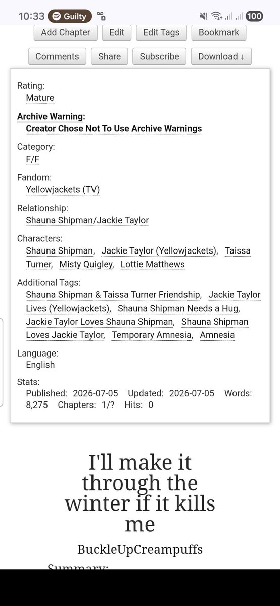BuckleUpShipman's tweet photo. Hoping everyone can forgive me for posting ch1 of JackieShauna amnesia fic early...

https://t.co/04LQPczpr4 https://t.co/0oYIwJauEa