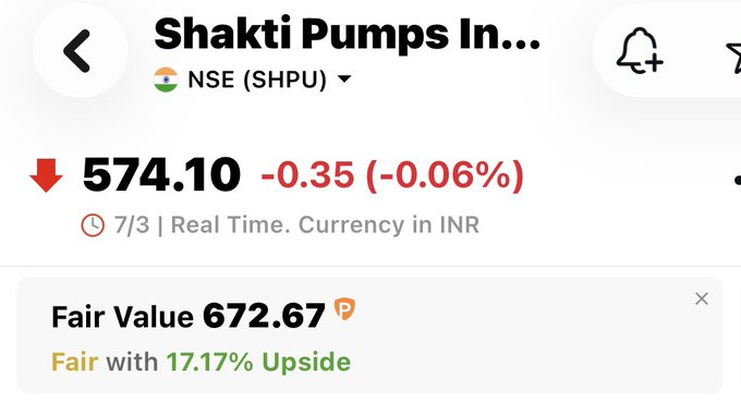elifylcn86's tweet photo. Is your stock undervalued or overvalued? 🤔

According to InvestingPro, #SHAKTIPUMP has a fair value of ₹672 (17% upside)

Comment any stock name and i will reply with its fair value👇 https://t.co/mIiR4FZoQL