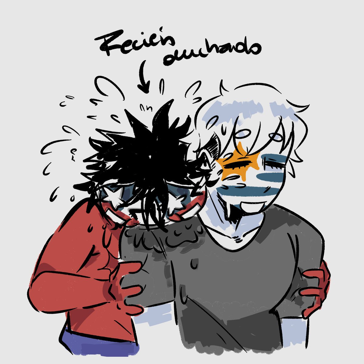 Cosmocho_'s tweet photo. 🇺🇾🇨🇱
que bobos tan enamorados, los quiero mucho
#countryhumans #uruchi https://t.co/RotSX3BCJ1