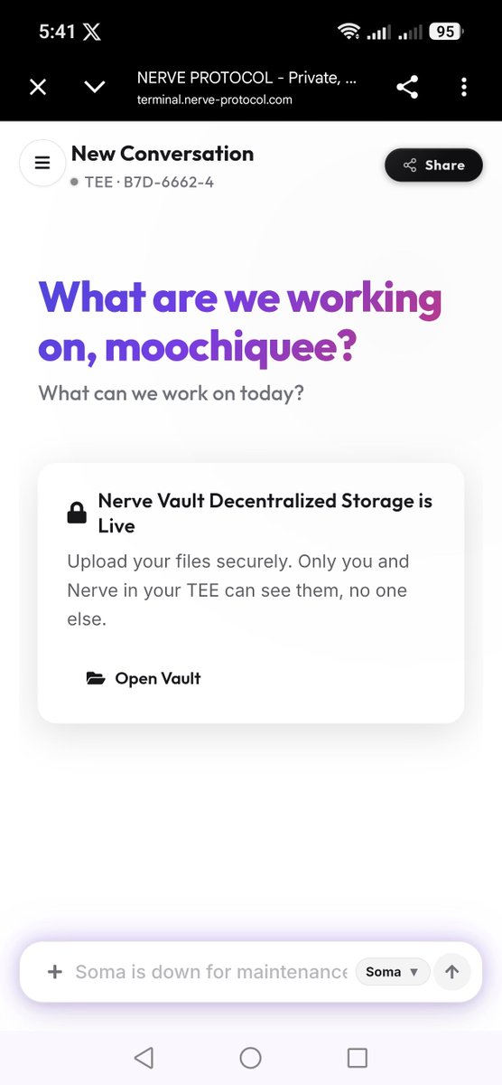 dollyyscent's tweet photo. @NerveProtocol done! ✅ 
signed up, followed, rt'd. 

Soma sounds like a really interesting approach to AI, especially with the focus on privacy and keeping prompts secure. Looking forward to seeing how it develops.

@chuchichefh
@ChonkKirby
@curlqpty https://t.co/ngnuJGpWLQ
