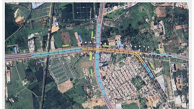 voiceofmysuru's tweet photo. Construction of the Bangalore-Mysore Expressway and Outer Ring Road Flyover & Underpass is progressing at a steady pace.

The sooner this flyover-underpass junction opens to traffic, the better. Lakhs of vehicles face a bottleneck at this junction due to ongoing works.

@NHAI_Official @NHAIROBengaluru please expedite the work.

@mepratap