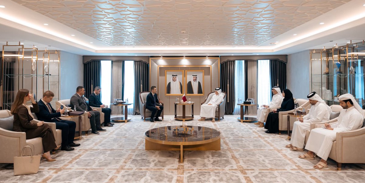 MofaQatar_EN's tweet photo. Qatar, North Macedonia Hold Political Talks

Doha | July 05, 2026

A round of political talks was held on Sunday in Doha between the Ministries of Foreign Affairs of the State of Qatar and the Republic of North Macedonia.

The Qatari side was headed by HE Minister of State for Foreign Affairs Sultan bin Saad Al Muraikhi, while the Macedonian side was headed by HE Minister of Foreign Affairs and Foreign Trade Timcho Mucunski.

During the political talks, relations between the two countries and ways to support and develop them were discussed, in addition to a number of issues of common interest.

Following the talks, the two governments signed three agreements: an agreement to establish political consultations between the two foreign ministries, an agreement in the field of diplomatic training and development, and an agreement on the mutual exemption from entry visa requirements for holders of diplomatic, special, and official passports.

The agreements were signed on behalf of the State of Qatar by His Excellency the Minister of State for Foreign Affairs, and on behalf of the Macedonian side by His Excellency the Minister of Foreign Affairs.

#MOFAQatar