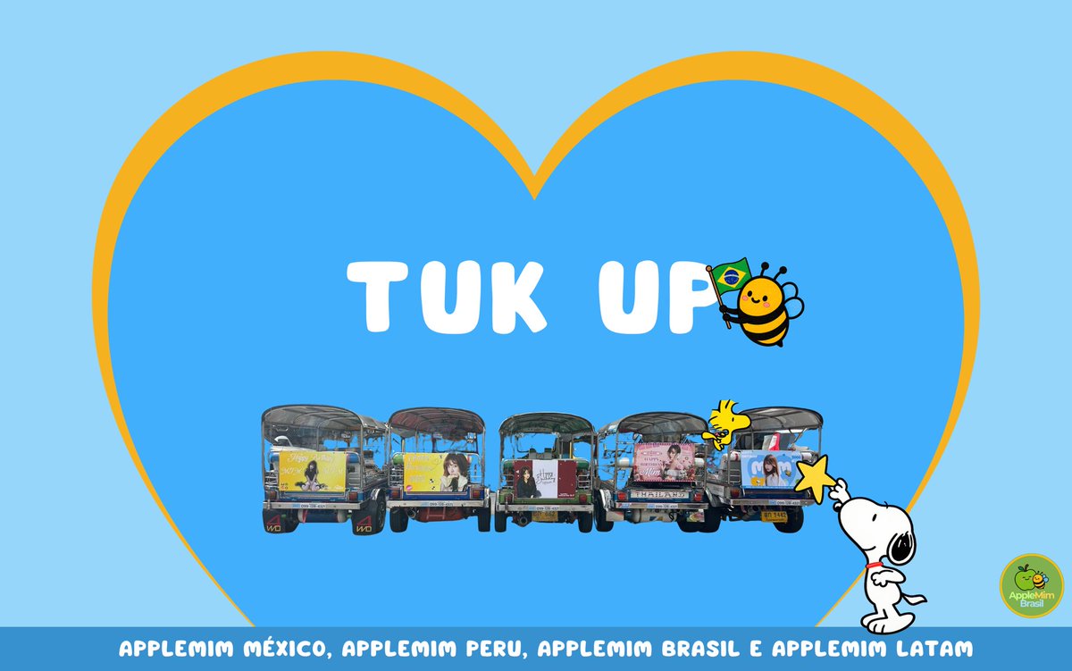 applemim_brasil's tweet photo. Happy Birthday, @mimudotp 💛🐝

To celebrate your 26th birthday, the fanbases @AppleMimLatam @applemim_mexico @AppleMimPeru @applemim_brasil came together to make this day even more special.

With lots of love, we prepared this tuk-tuk project, which will travel through MBK, CentralWorld, Siam, and Chula, carrying a small token of our love and gratitude for everything you mean to us.

We hope this little gift conveys all the love, admiration, and best wishes we have for you on this very special day.

If you’re in Thailand and happen to see one of our tuk-tuks, we’d love it if you could take a photo or video and share it on social media, tagging any of the participating fanbases. We’d be so happy to see everyone joining and supporting this project!

Happy 26th Birthday! We wish you a new year filled with happiness, good health, achievements, and unforgettable moments.

With love, @AppleMimLatam @applemim_mexico @AppleMimPeru @applemim_brasil!

AMMIREY WITH MIM 26 BIRTHDAY
#Mimu26thbirthday
#มิมุคนดี26ขวบแล้วนะจ๊ะ