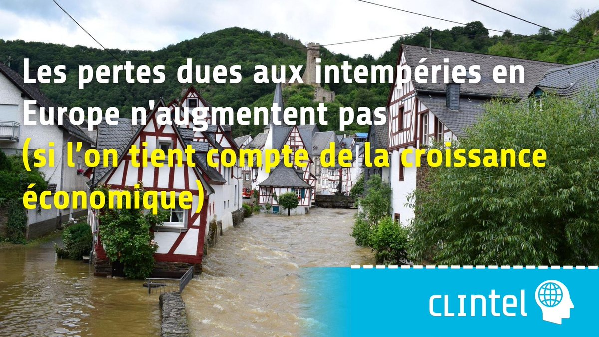 ClintelOrg's tweet photo. Les catastrophes météorologiques en Europe deviennent-elles vraiment plus coûteuses à cause du changement climatique ?

Une fois la croissance économique prise en compte, les pertes liées aux intempéries suivent une tendance stable.

Plus de richesse signifie davantage d'actifs exposés… et donc des pertes financières plus élevées. Pas forcément des phénomènes météorologiques plus extrêmes.

#Climat #Météo #Science #Données