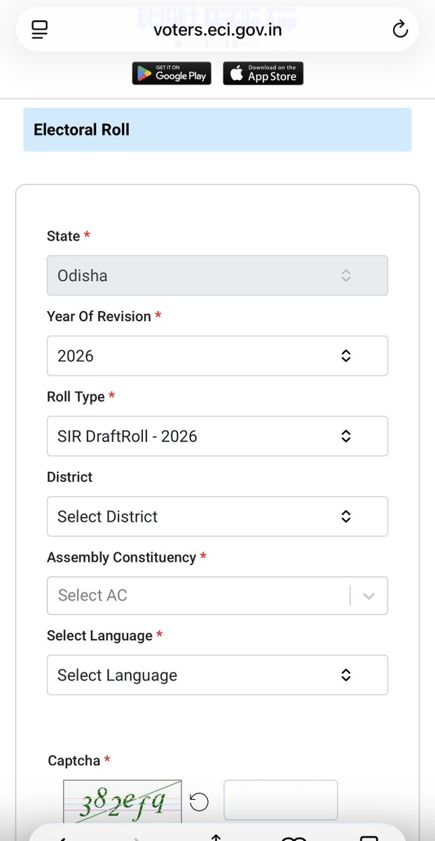 manas_muduli's tweet photo. Looking for your name in the Odisha draft SIR voter list released today? Here’s how to check:

1. Visit https://t.co/YKM5BdudSi

2. Click on “View Electoral Roll” on the left side (see Pic 1)

3. A new window will open (Pic 2). Enter the required details and search for your name

Note: The portal displays the entire voter list of your polling booth, so you’ll need to search for your name within the list.