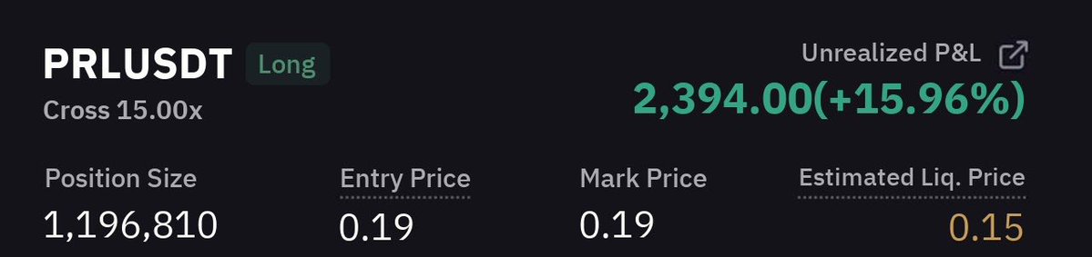 Louismarcu's tweet photo. 🚀 #PRL Pump result
✅ 1st target achieved in just 28 min
💵 Huge quick profit 15.9574% 💪
Click on the link below to join our free signal group 👇🏿👇🏿
https://t.co/S0w2ZFpePo https://t.co/j1djhiSMs8