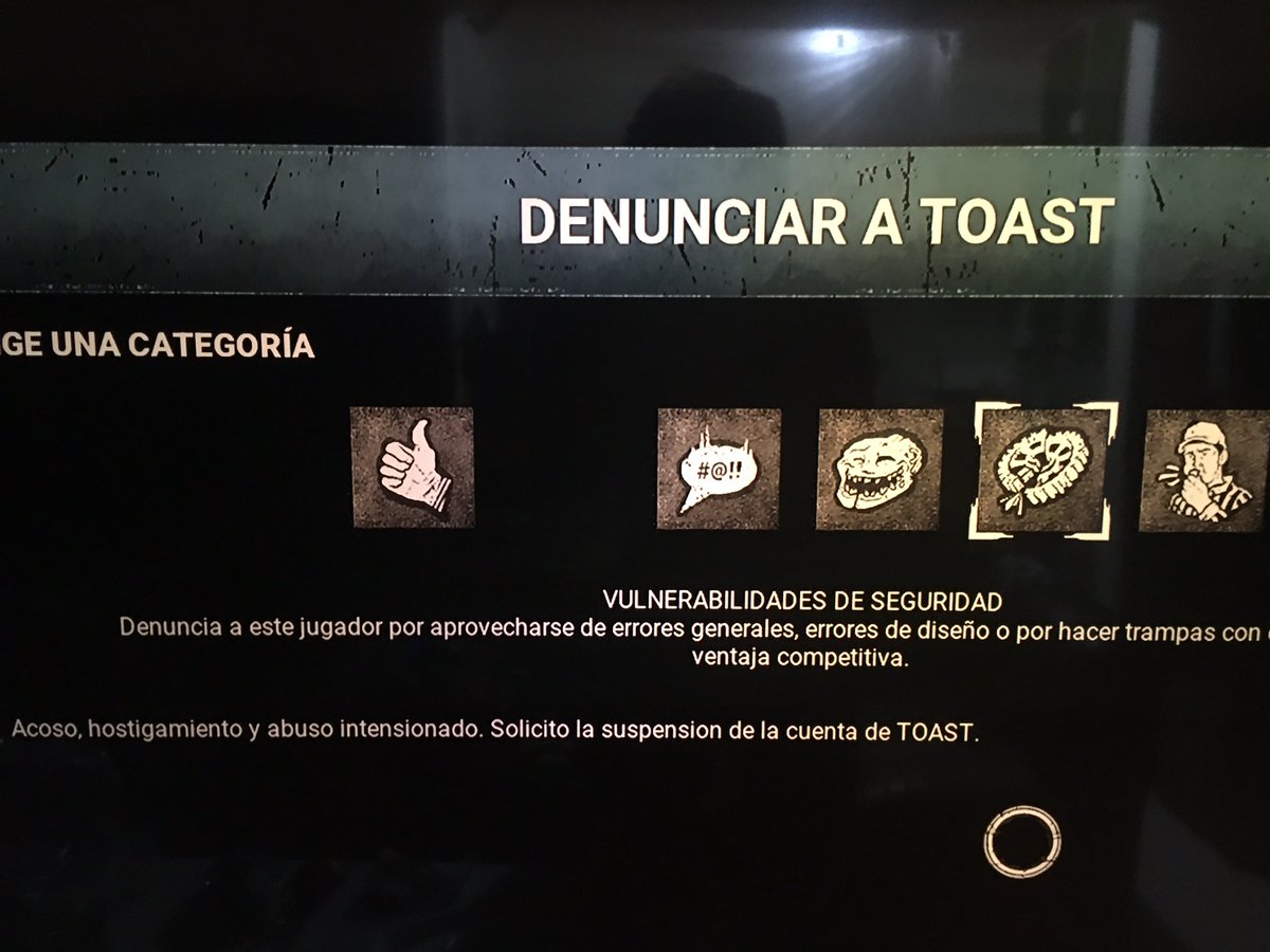 johnmuerte's tweet photo. @DeadbyDaylight I want to publicly denounce the user TOAST for harassing and abusing and kidnapping the game. Be careful with this idiot. https://t.co/JitsMp7z16