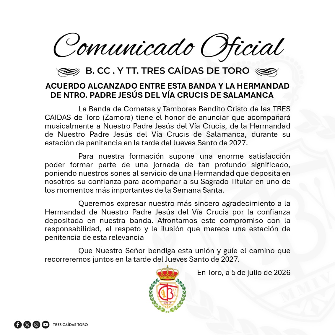 TresCaidasToro's tweet photo. 🖋 COMUNICADO OFICIAL.... https://t.co/kjJpnjtITg