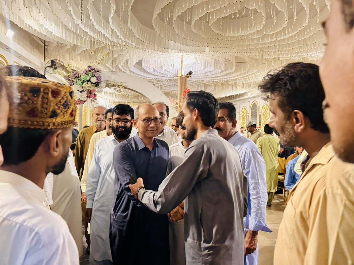 MinisterSindh's tweet photo. وزیر محنت و سماجی تحفظ سندھ سعید غنی نے اتوار کے روز محمد حنیف خاصخیلی کے صاحبزادوں کے نکاح کی تقریب میں شرکت کی۔ https://t.co/HYtUTiLV45