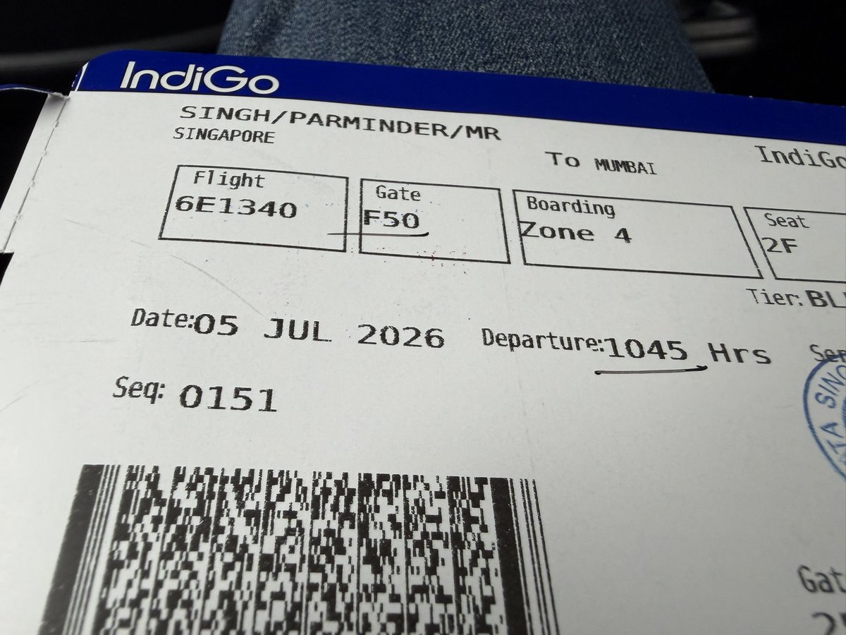 parrysingh's tweet photo. “How was your week in Singapore, sir?” asked the Indigo crew member.

Seeing my surprise, she smiled. “Sir, I served you on your last flight as well. You were sitting in the same seat.”

I was impressed. Even more so when, talking later, I discovered she had been on duty all week.

Then I asked whether the muesli was part of the meal.

“Yes, sir. We spoke about the muesli last time as well.”

She didn’t just remember me. She remembered the tiny detail.

Best wishes to the young lady, and to all airline crew who somehow find the energy to make passengers feel special in an incredibly demanding job.