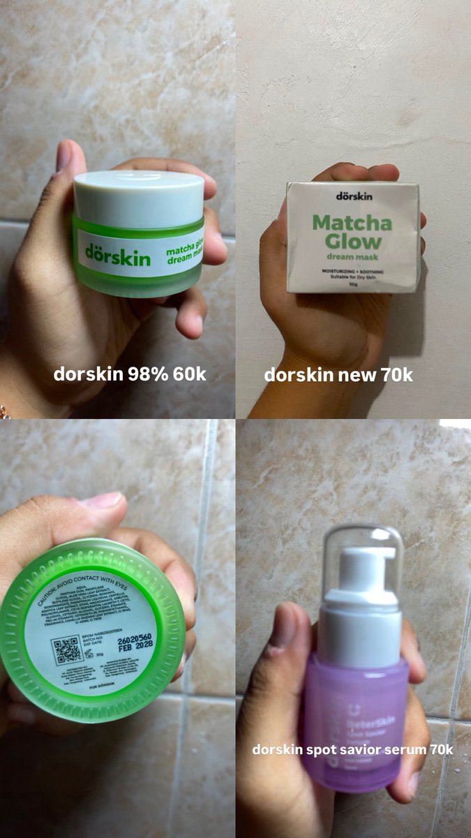 zulfaaaaenef's tweet photo. exp 2028 dorksin dorskin new segel, dorskin preloved, moist dorskin, matcha glow, serum dorskin ungu https://t.co/MbZVd8NUJU